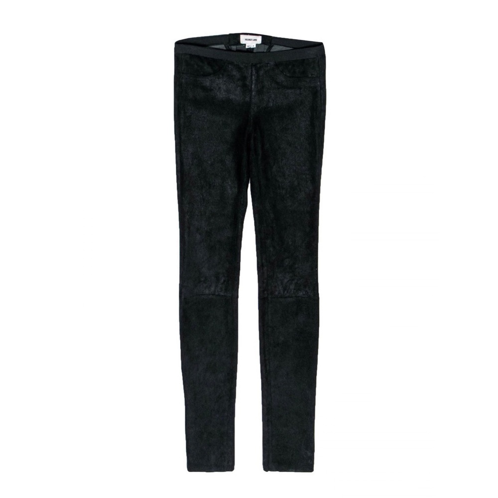 Helmut Lang black suede leather leggings